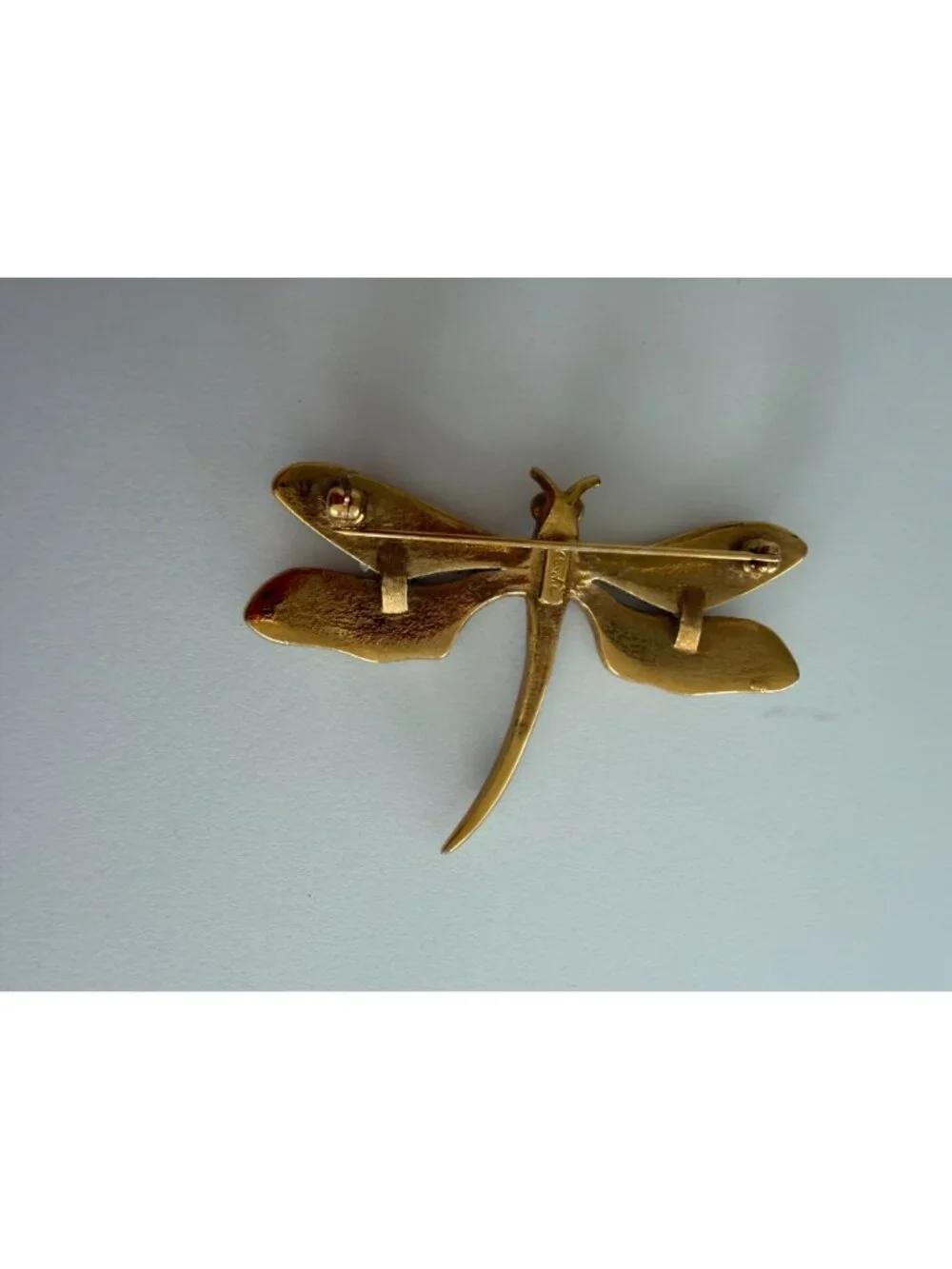 CAROLEE Gold Tone Rhinestone Dragonfly Brooch Pin